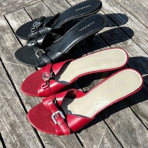 2 PAIRS - Merona sandals red and black with heels